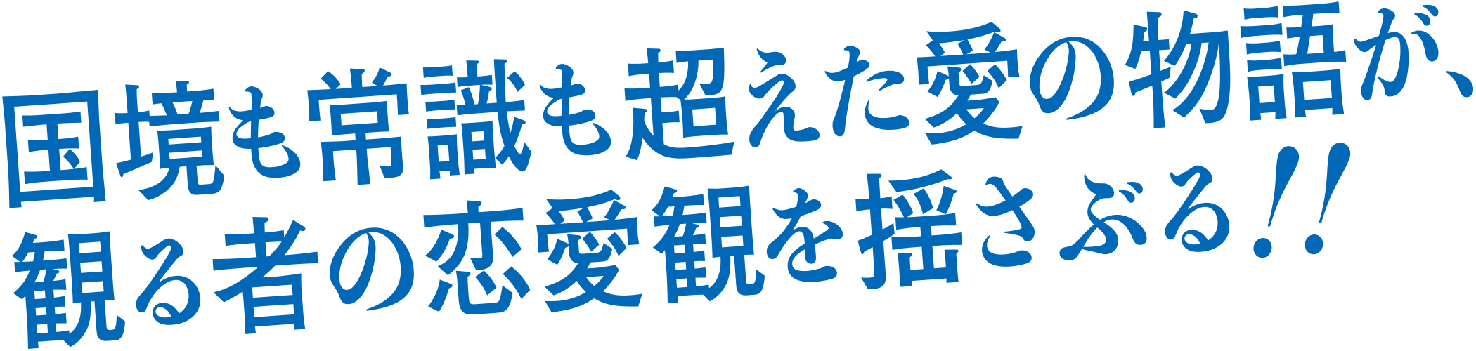 国境も常識も超えた愛の物語が、観る者の恋愛観を揺さぶる!!